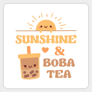 Cute Love Sunshine And Boba Tea Magnet